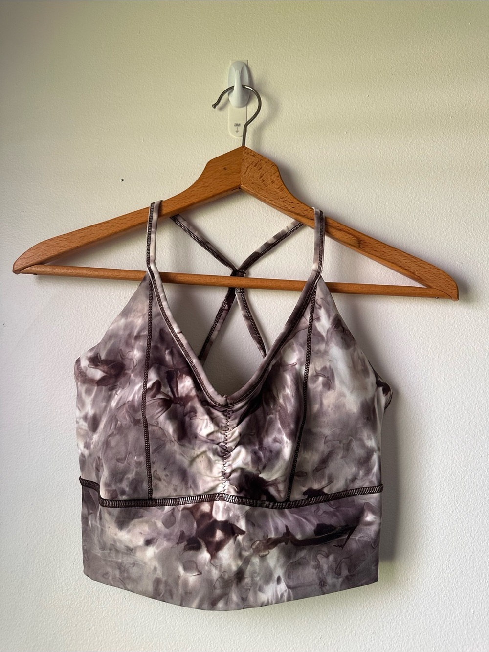 Gymshark Strappy Tie-Dye Sports Bra - Taupe & Plum